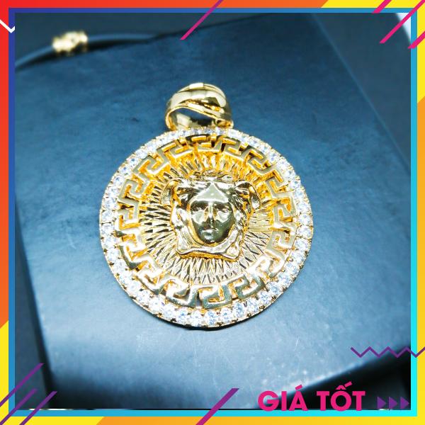 Mặt Dây chuyền Bạc Thái Mạ Vàng Non. Mặt Dây Chuyền Phong Thủy, Mặt Dây Chuyền Thiên Long Ngậm Ngọc Cao Cấp, Mặt Dây Chuyền Khóa Rồng, Vòng Cổ Nam Đẹp ( Màu Vàng) (Mặt)