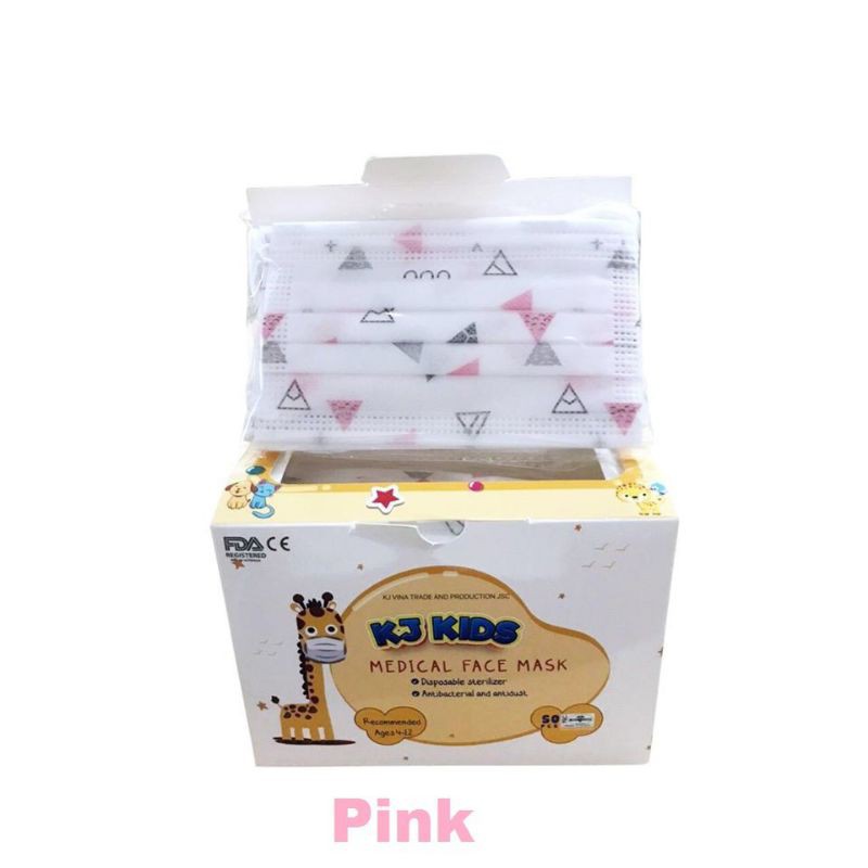 Khẩu trang y tế trẻ em Hồng Ngọc Kid giấy kháng khuẩn Cho bé từ 4 đến 12 tuổi