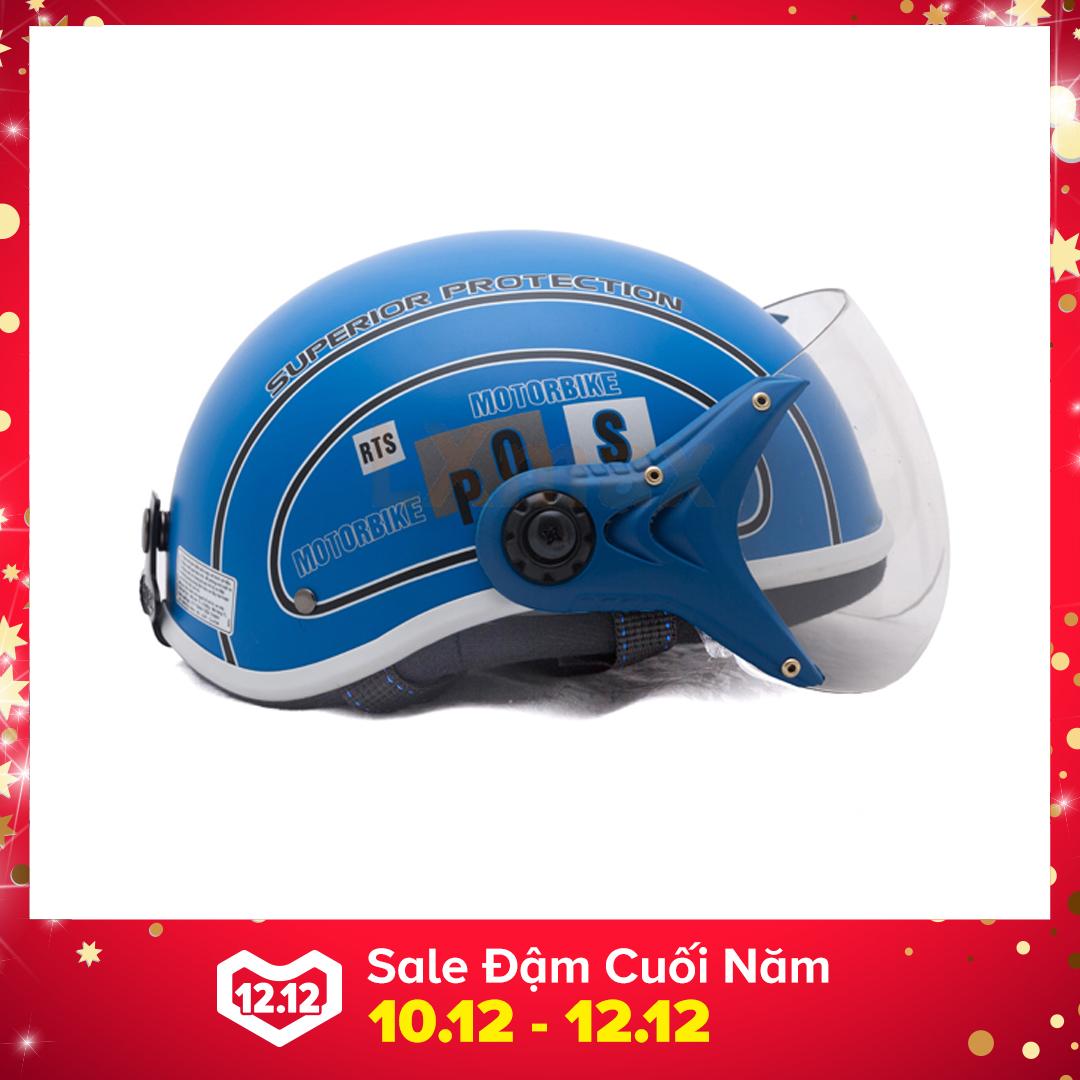 Mũ bảo hiểm SPO trẻ em có kính cao cấp (Xanh Dương Nhạt)