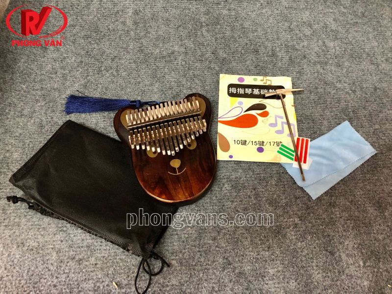 Kalimba 17 phím gỗ thông hình chú gấu đáng iu