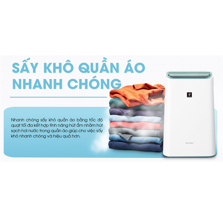 [Trả góp 0%]DW-E16FA-W | Máy lọc không khí và hút ẩm Sharp DW-E16FA-W (38m²/16lít) (Hàng chính hãng)