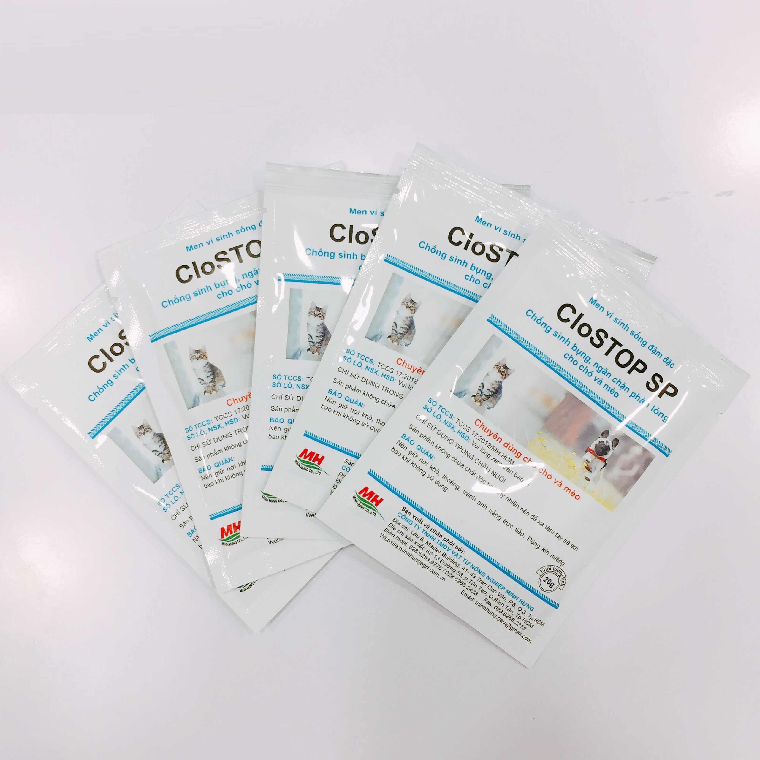 Men tiêu hóa chó mèo CloStop gói 20g