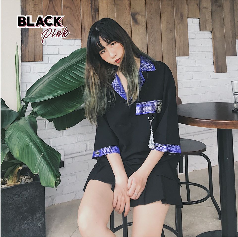 Áo Shanghai Phối Gấm Cổ Vest