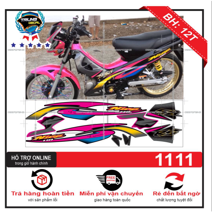 Tem rời xe wave nice RS đen xám