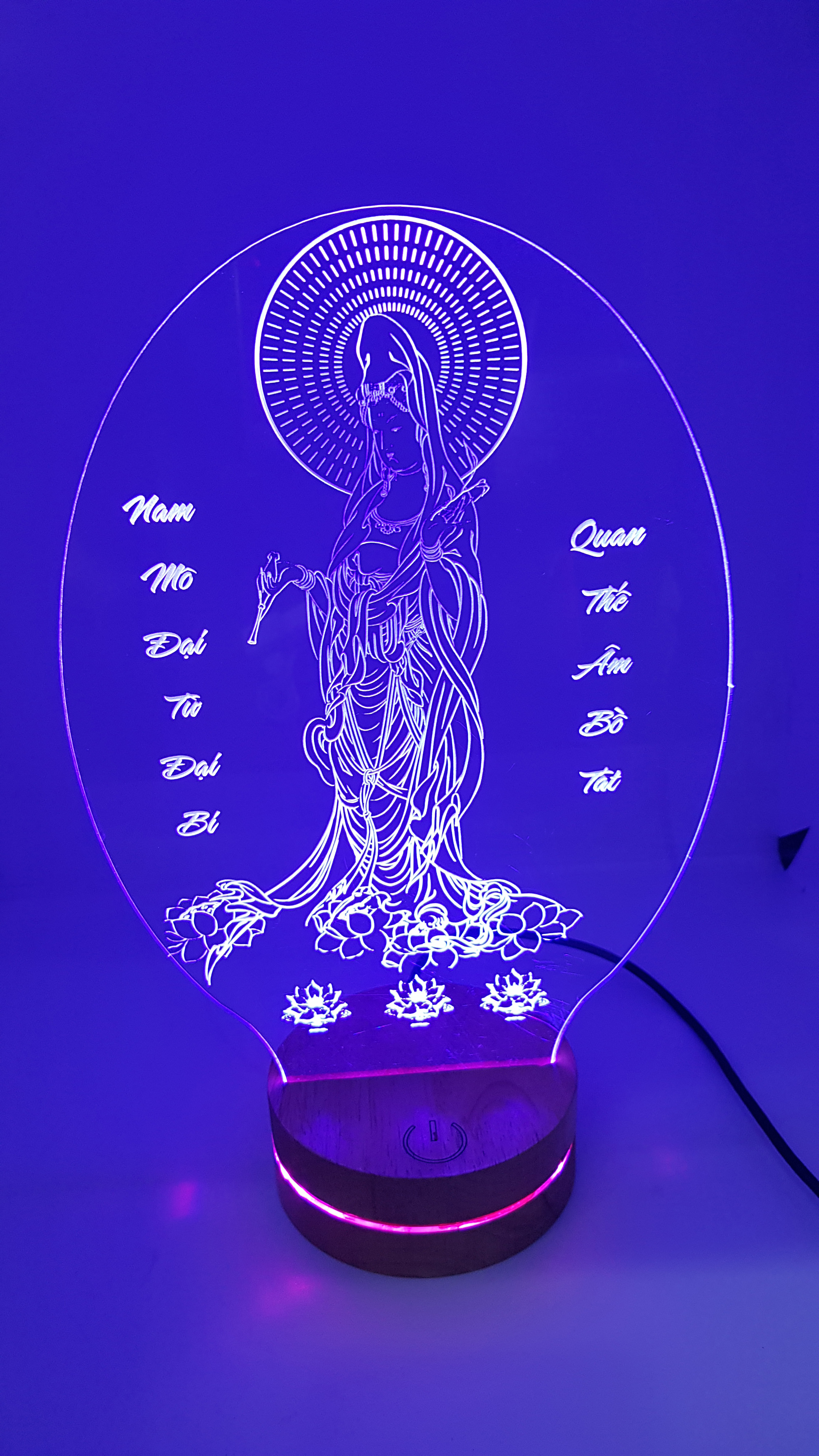 Đèn Led 3D Hình Phật Quan Âm