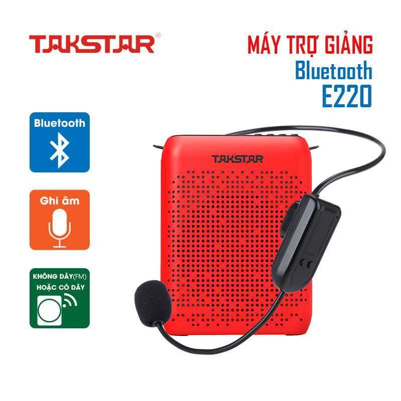 Máy trợ giảng Takstar E220 có dây, Không dây, Bluetooth, ghi âm, nghe nhạc, FM, hướng dẫn viên, Giáo viên,bán hàng