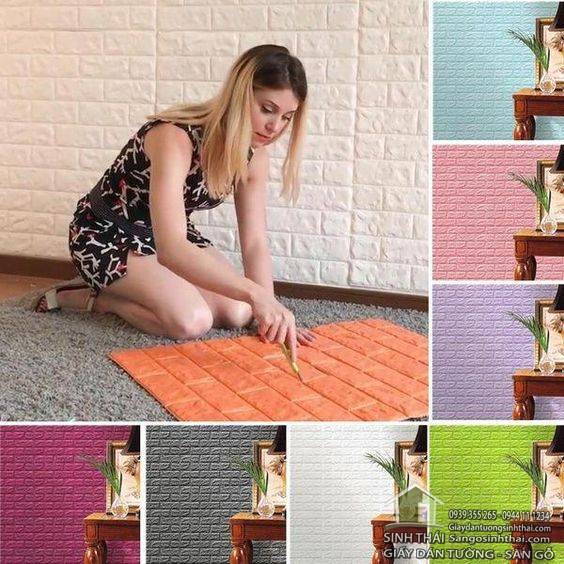 Xốp Dán Tường Giả Gạch 3D kích thước 70cm x 77cm