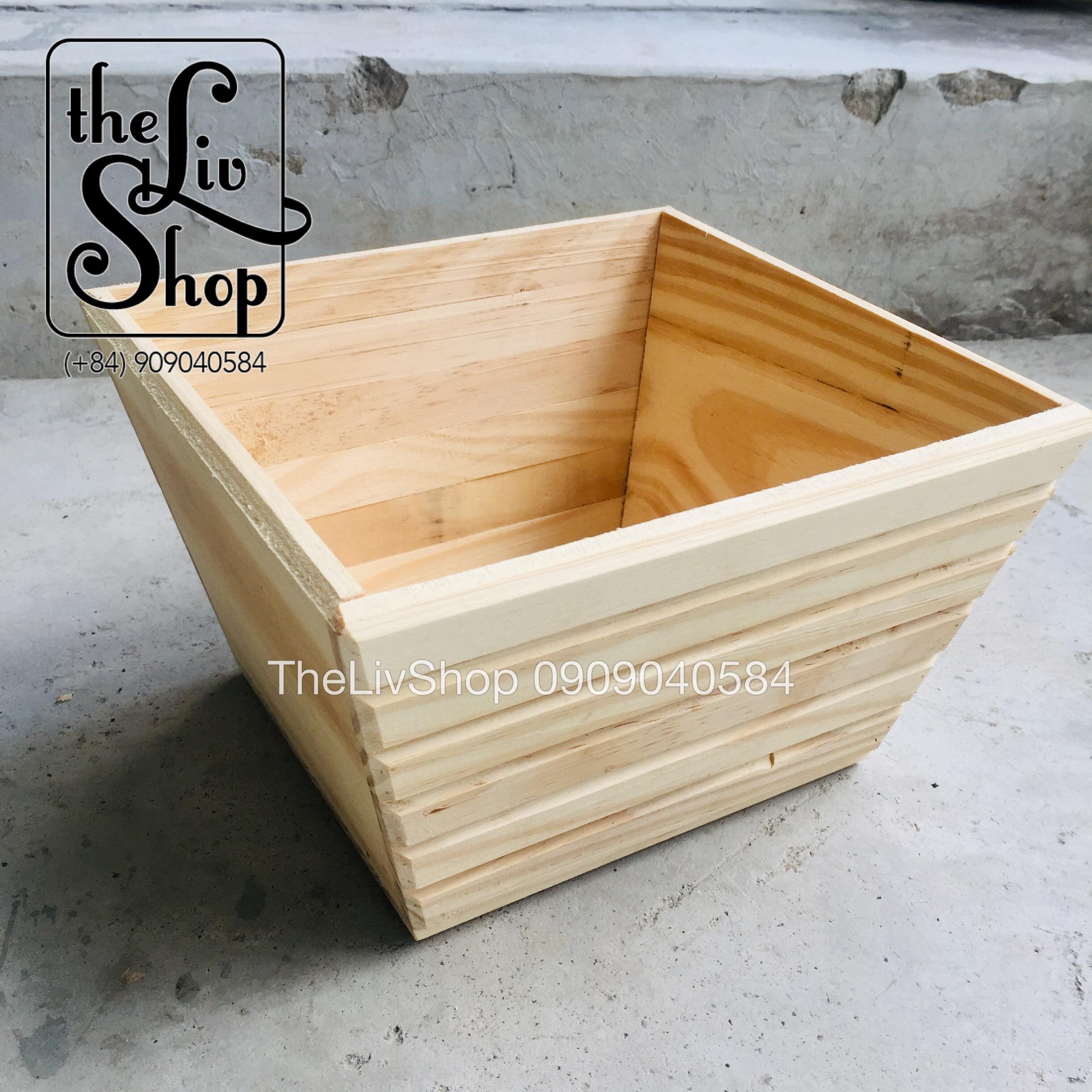 Chậu Cây Bằng Gỗ Thông 3 Sizes