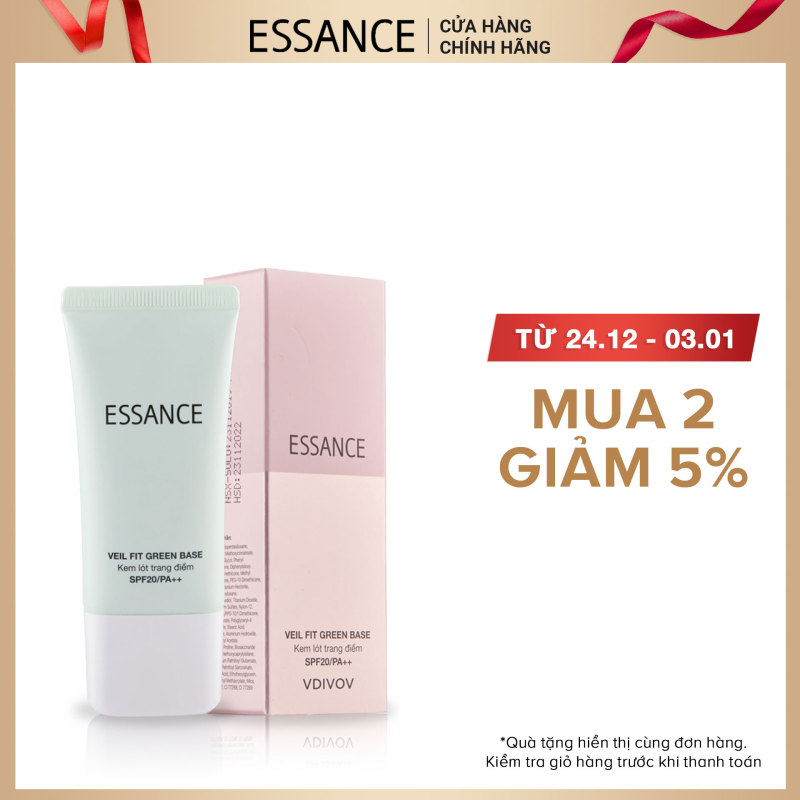 Kem lót hiệu chỉnh sắc da kiểm soát dầu Essance Veil Fit Green Base SPF20 PA++ 30ml