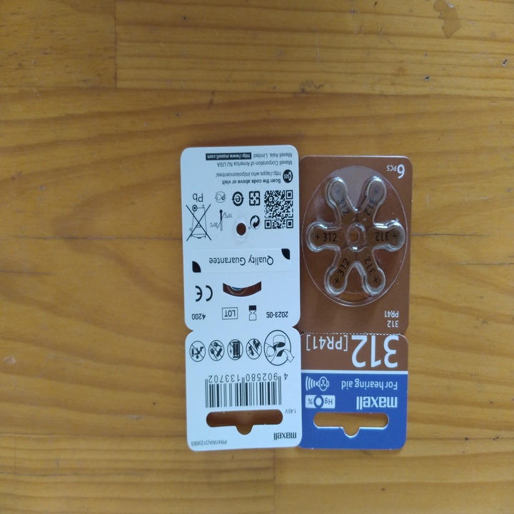 pin máy trợ thính nhét tai maxell 312