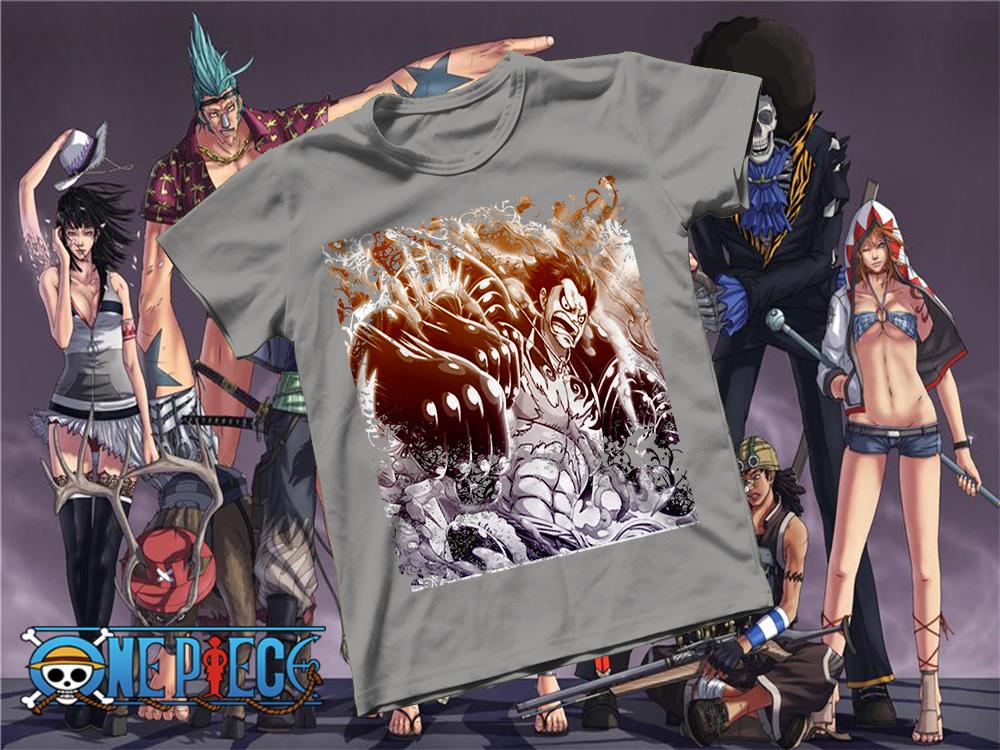 [HCM]Áo thun Cotton Unisex - Anime - One Piece - Hải tặc luffy dạng Gear 4 cực ngầu
