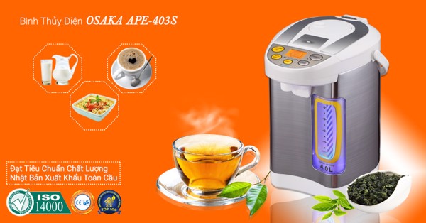 BÌNH THỦY ĐIỆN OSAKA APE-403S 4 LÍT (4 CHẾ ĐỘ GIỮ ẤM 45-60-85-98)