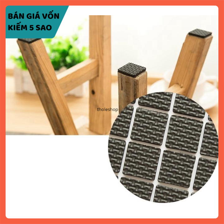 [HCM]Miếng lót chân bàn - Combo 30 miếng lót chân bàn chân ghế hình vuông giúp bảo vệ sàn nhà khỏi trầy xước - Miếng dán chống trượt trầy loại dày [GIÁ VỐN]