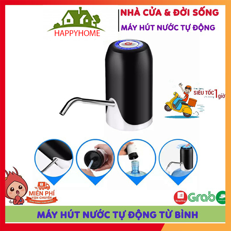 Máy bơm nước uống mini tự động, vòi hút nước, thông minh đa năng tự động chỉ với 1 nút bấm sạc tích điện bảo hành 3 tháng
