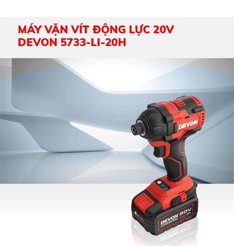 Máy vặn vít động lực DEVON 5733-Li-20H 20V (Túi + 2 pin 4.0Ah)