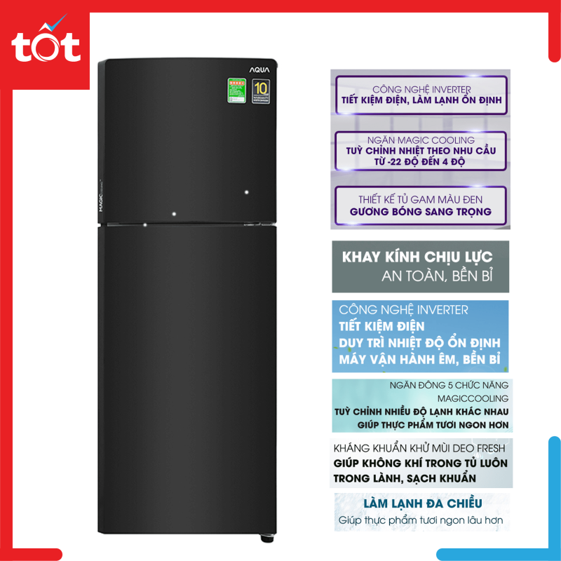 Tủ lạnh Aqua Inverter 235 lít AQR-T249MA PB