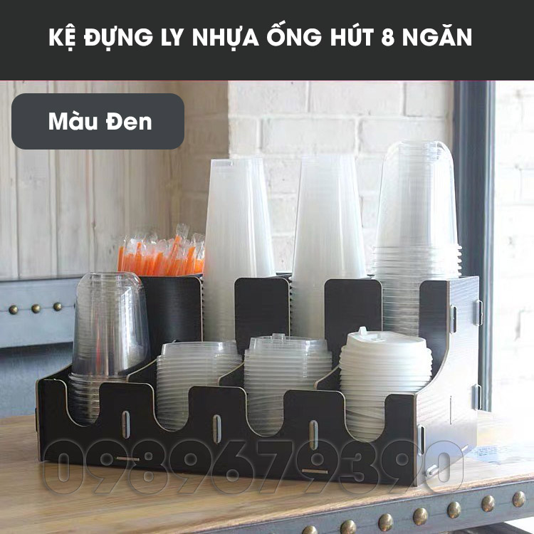Kệ Đựng Ly Nhựa Ống Hút Trà Sữa Cafe