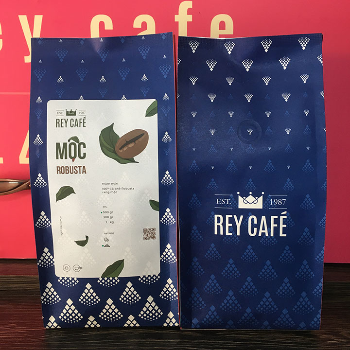 500gr Cà phê rang Mộc Robusta (100% Ro) - Pha Phin/Máy - Coffee Nguyên chất rang mộc - Rey Cafe