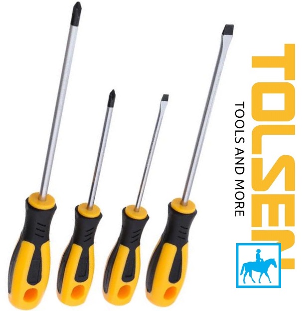 [HCM]Bộ 4 Tua Vít Dẹp và Bake Có Nam Châm CrV TOLSEN 20015