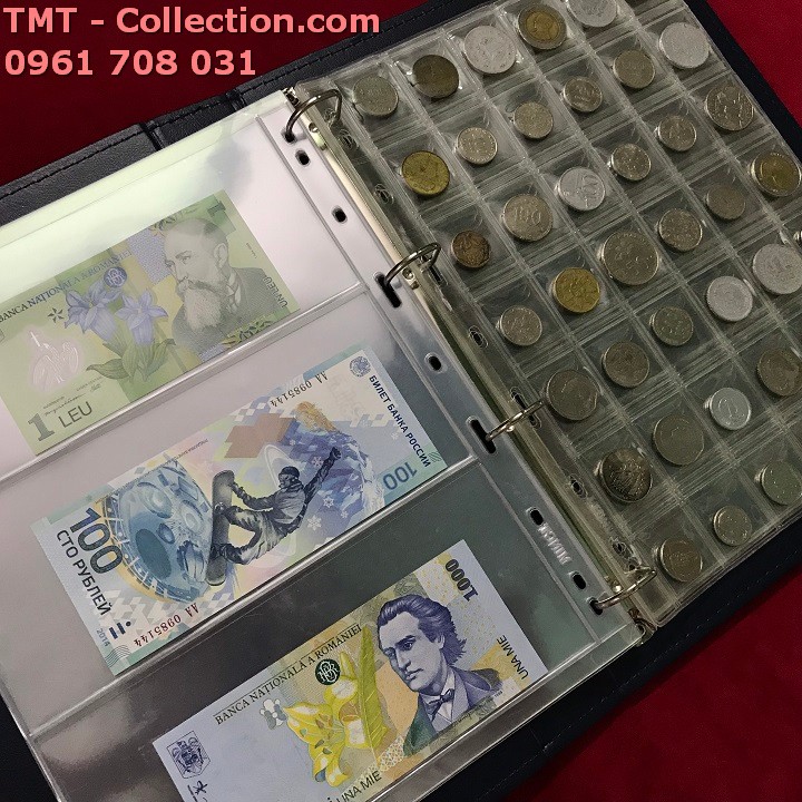 [HCM]Album đựng 30 tờ tiền giấy và 210 đồng xu dùng để bảo quản bộ sưu tập các loại tiền giấy và tiền xu cùng lúc - TMT colletion - SP001813