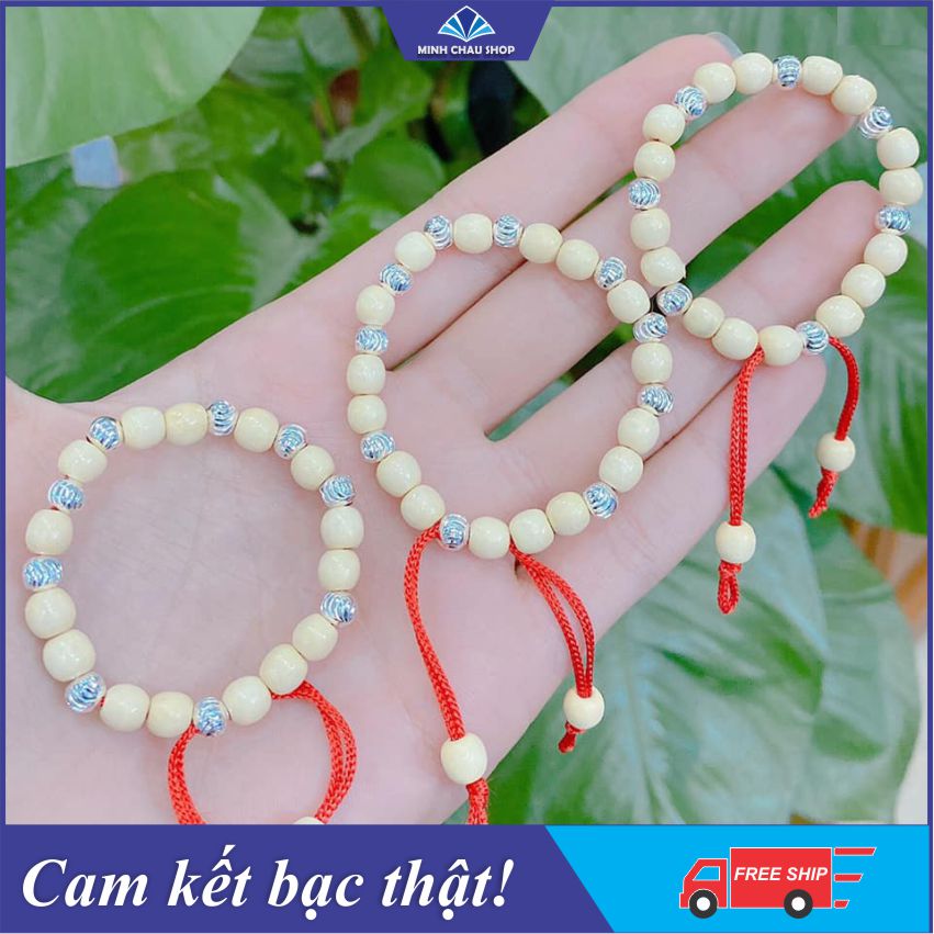 Vòng dâu mix bi bạc cho bé yêu
