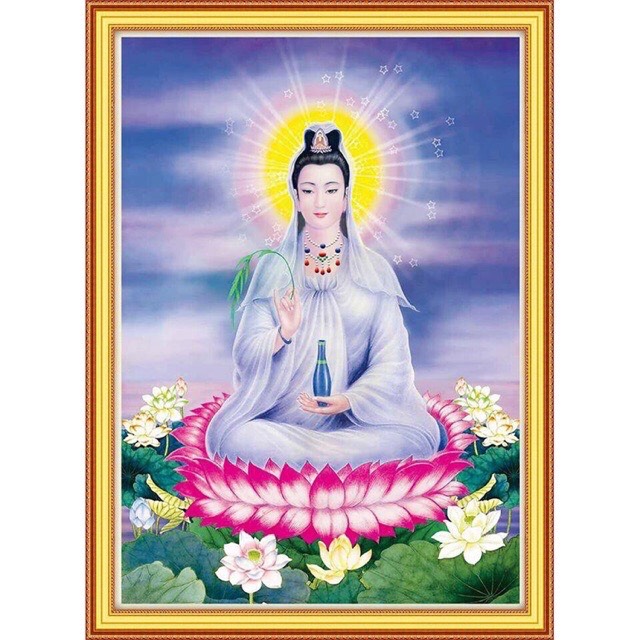 Tranh đính đá phật quan âm bồ tát vs151 kt 60x45cm