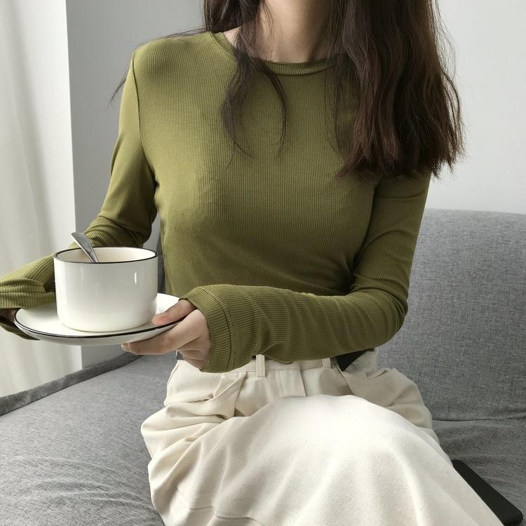 [HCM]Áo Thun Nữ Tay Dài Cổ Tròn Thời Trang