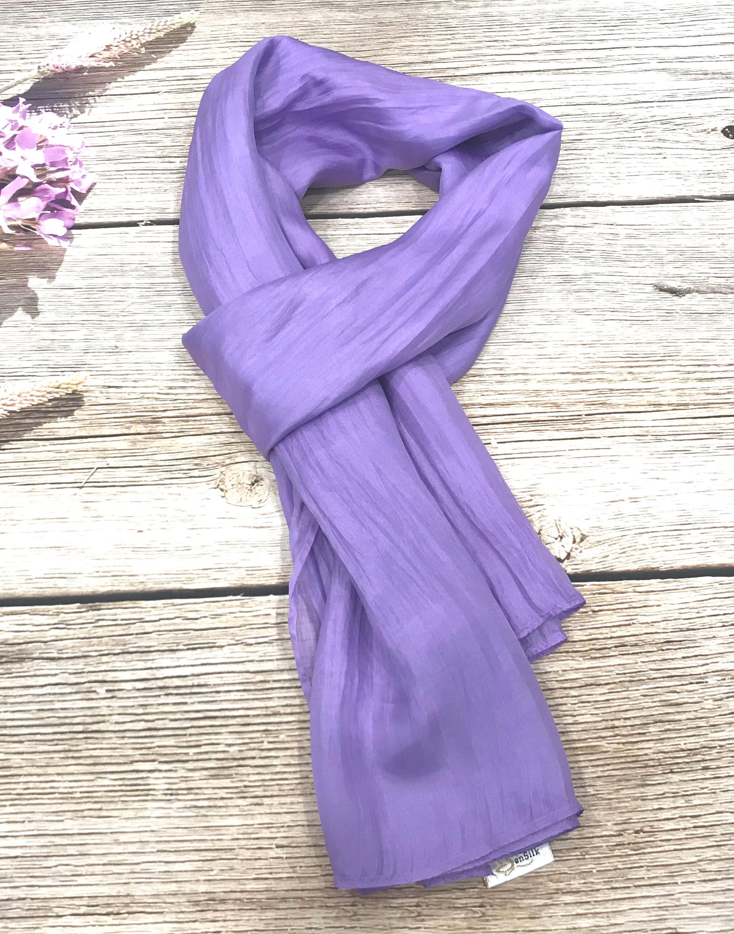 Khăn Choàng Lụa Nha Xá Tím SenSilk Women Gift