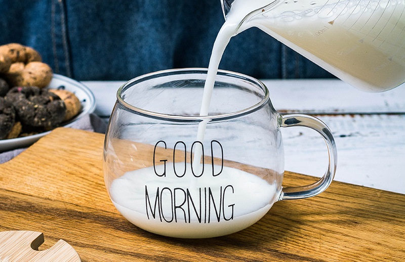 Cốc Thủy Tinh Good Morning Tròn Có Quai