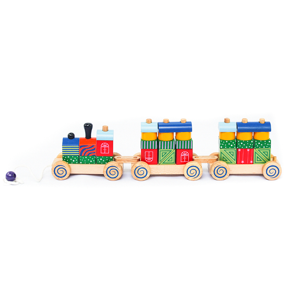Xe lửa hoa văn bằng gỗ winwintoys - 64272