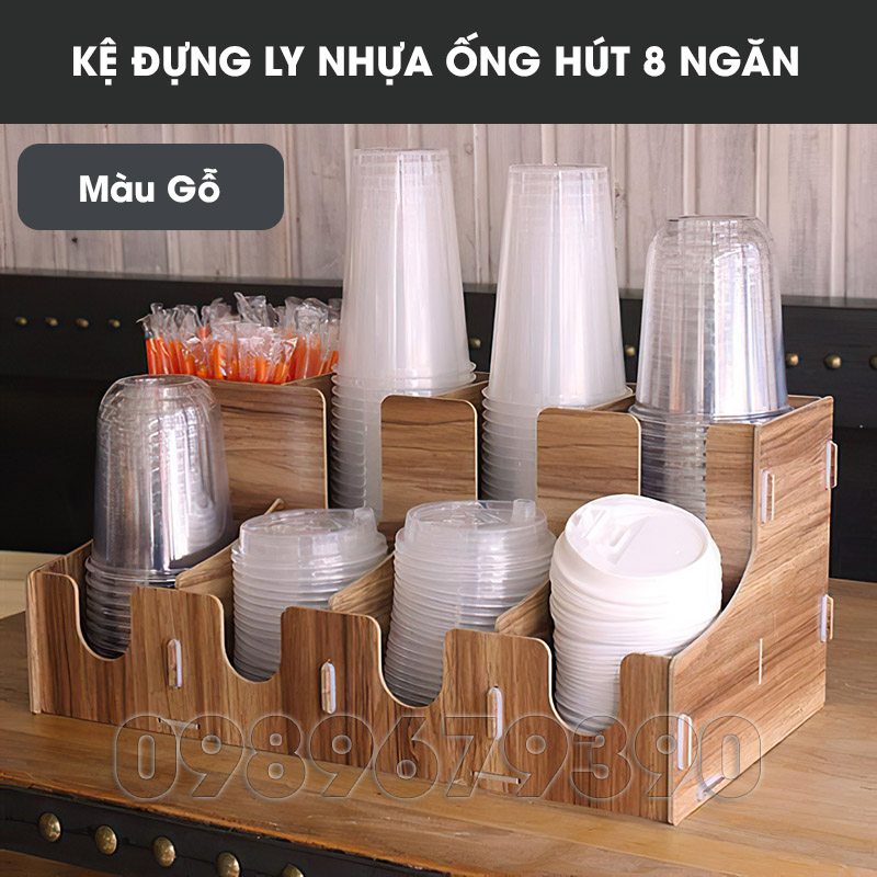 Kệ Đựng Ly Nhựa Ống Hút Trà Sữa Cafe
