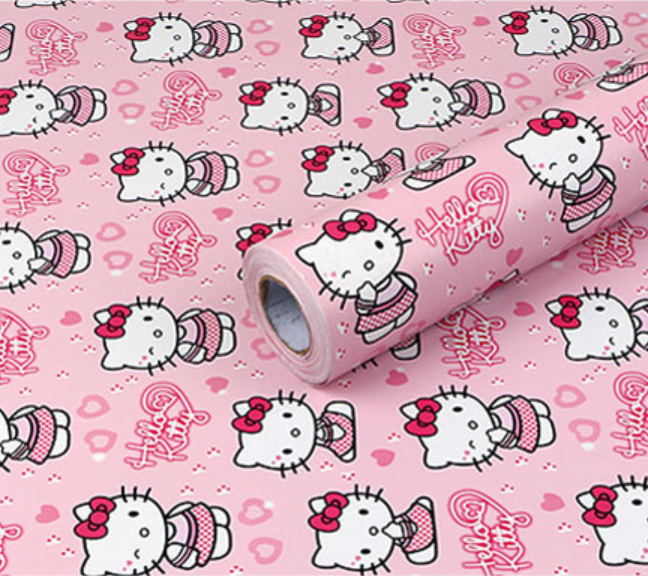 [HCM]Cuộn giấy dán tường phòng ngủ 20m x 0.45m kitty dễ thương keo sẵn bóc dán a076a