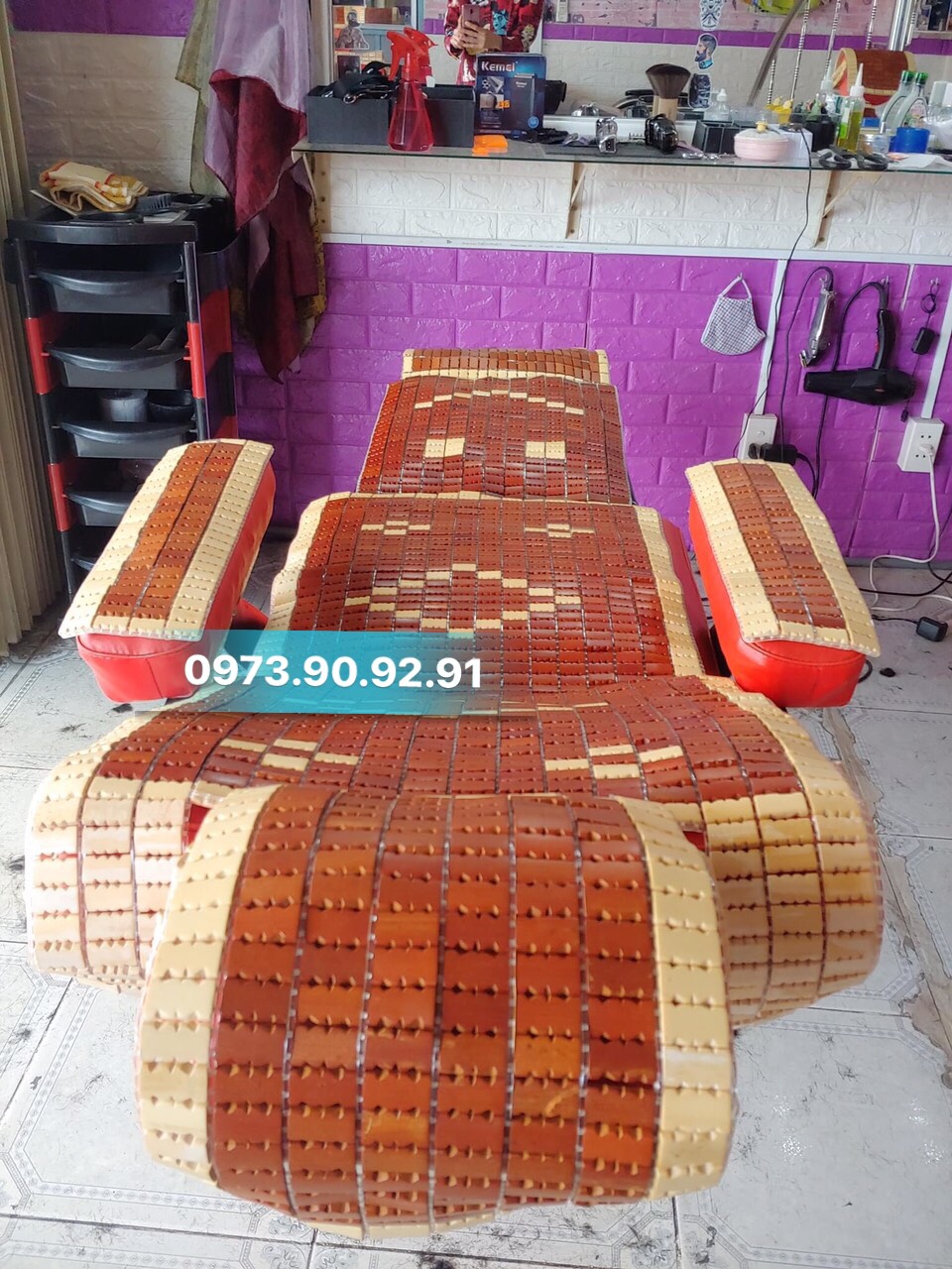 Chiếu trúc bọc ghế cắt tóc nam nữ