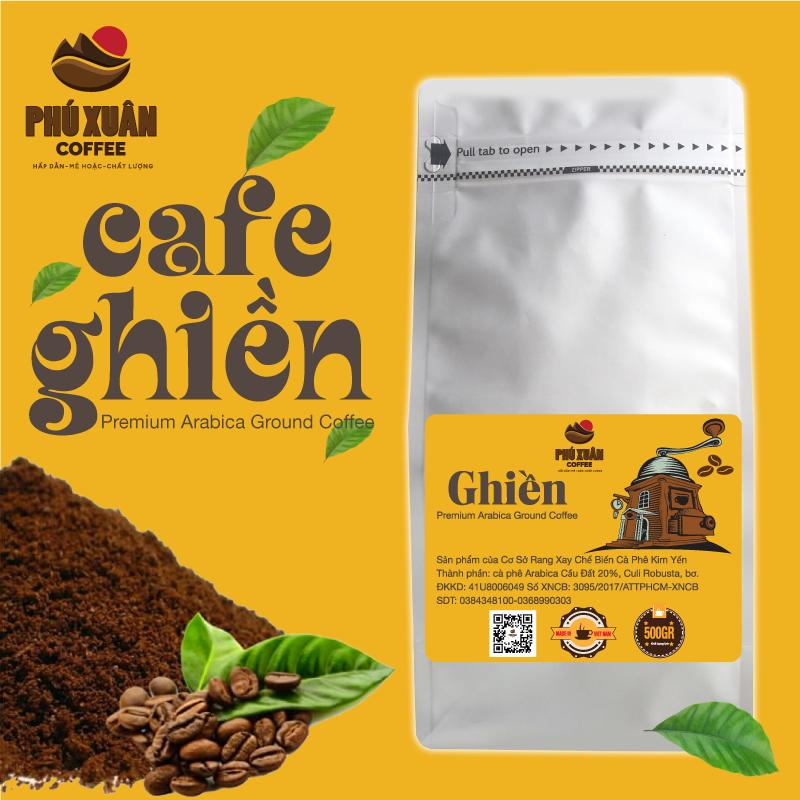 500gr Cà phê Ghiền Phú Xuân Coffee - Cafe bột rang xay pha phin