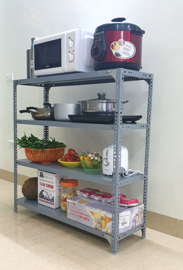Kệ sắt v lỗ đa năng 4 tầng dài 1,2m x rộng 0,3m x cao 1,5m