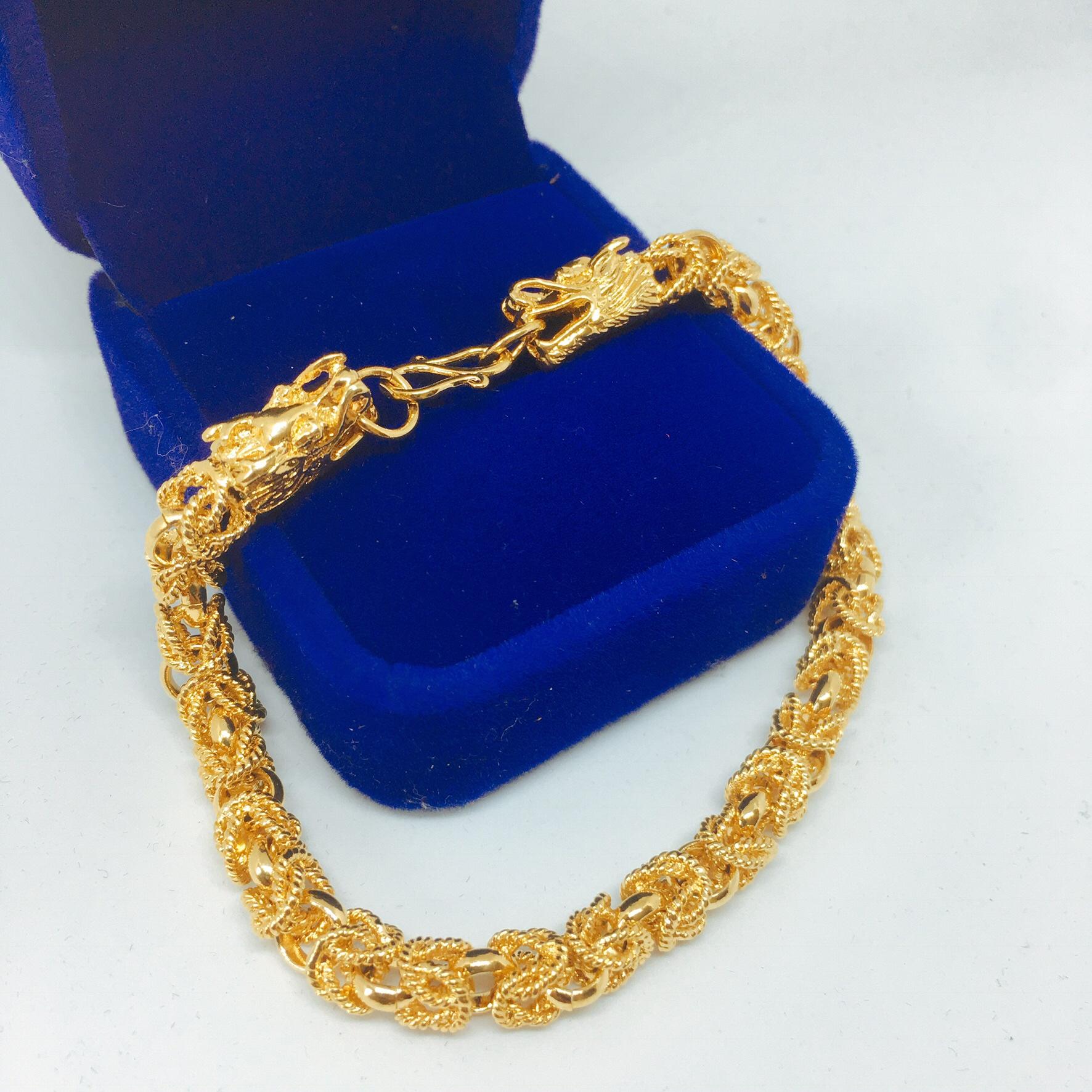 Lắc Tay Nam Mạ Vàng Non 10k, Lắc Tay Nam Đẹp, Lắc Tay Phong Thủy, Lắc Rồng, Lắc Tay Cao Cấp MS004 ( vàng)