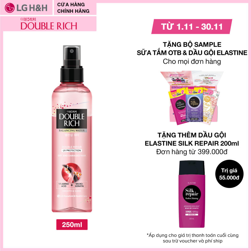 Nước dưỡng tóc Double Rich nuôi dưỡng tóc chăm sóc hư tổn 250ml