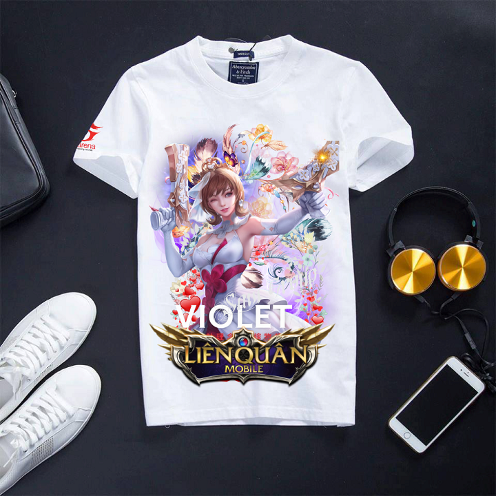 Áo Liên Quân cotton màu trắng chất cực đẹp Violet cô dâu