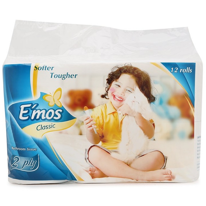 [HCM]Combo 12 cuộn Giấy vệ sinh Emos Classic 2 lớp