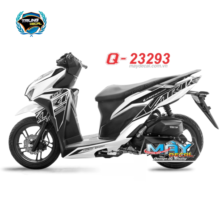 Tem rời xe vario 150 23293 trắng đen