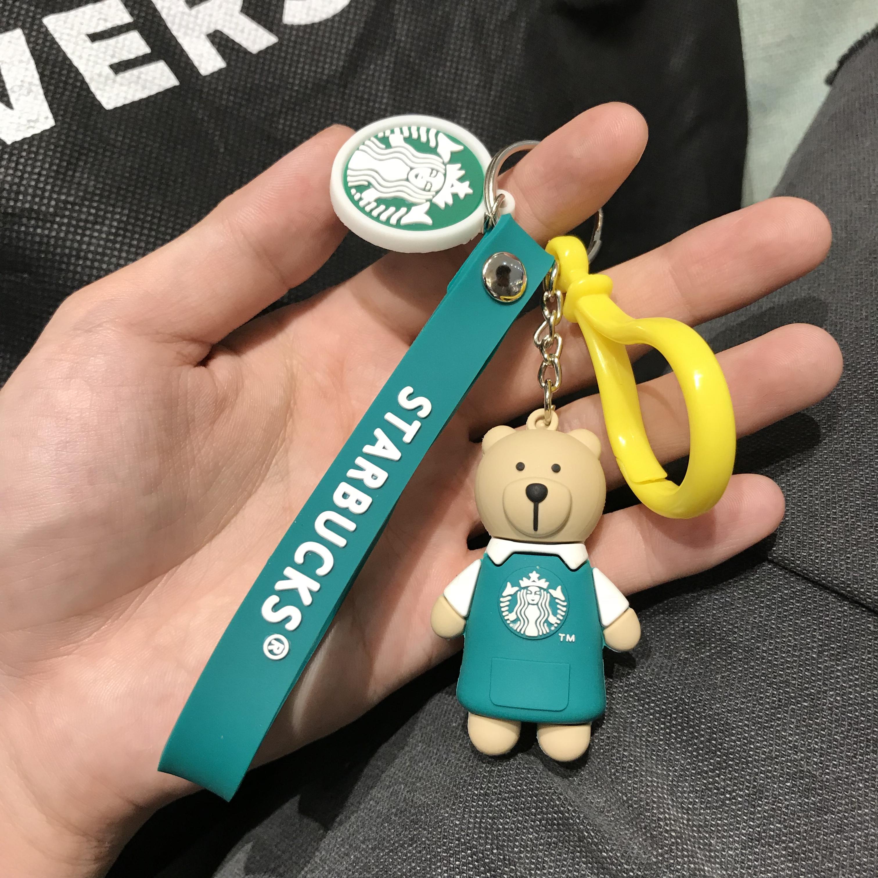 Móc khóa Gấu Starbucks áo xanh