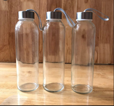 Combo 10 Bình Nước Thủy Tinh 500ml Nắp Dây Xách