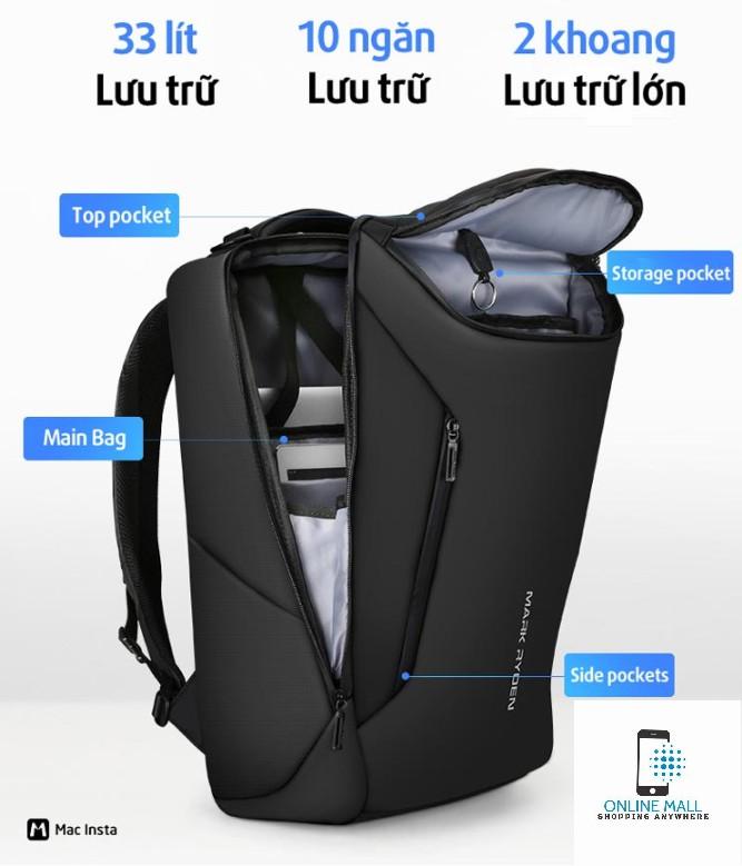 Online Mall - Balo Mark Ryden cao cấp chống nước 2019