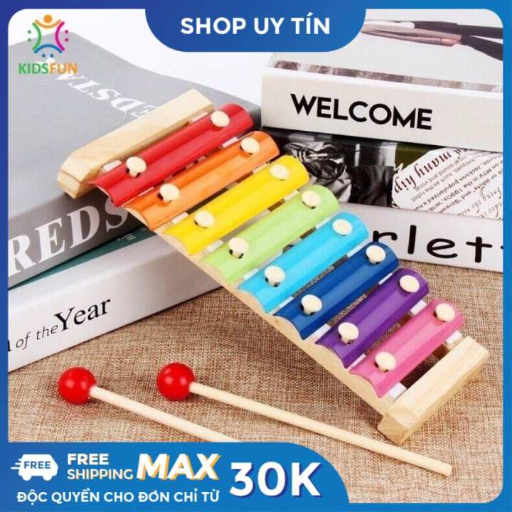 Đồ chơi trẻ em đàn xylophone 8 âm bằng gỗ phát triển trí não và cảm quan cho bé gái và trai từ 1 tuổi trở lên – No Brand – top1shop