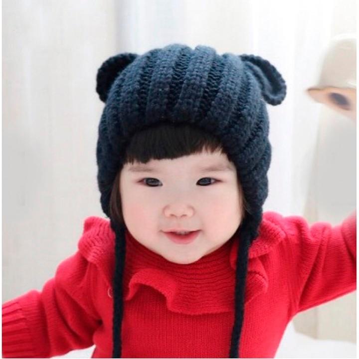 MŨ LEN TAI GẤU CHO BÉ