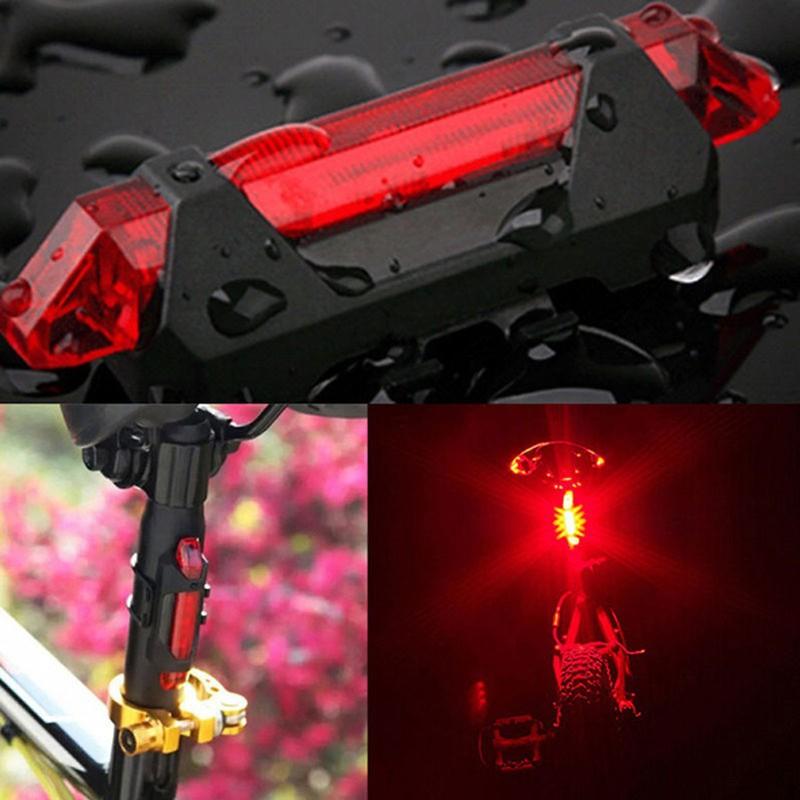 Đèn 5 led cảnh báo xe đạp màu đỏ