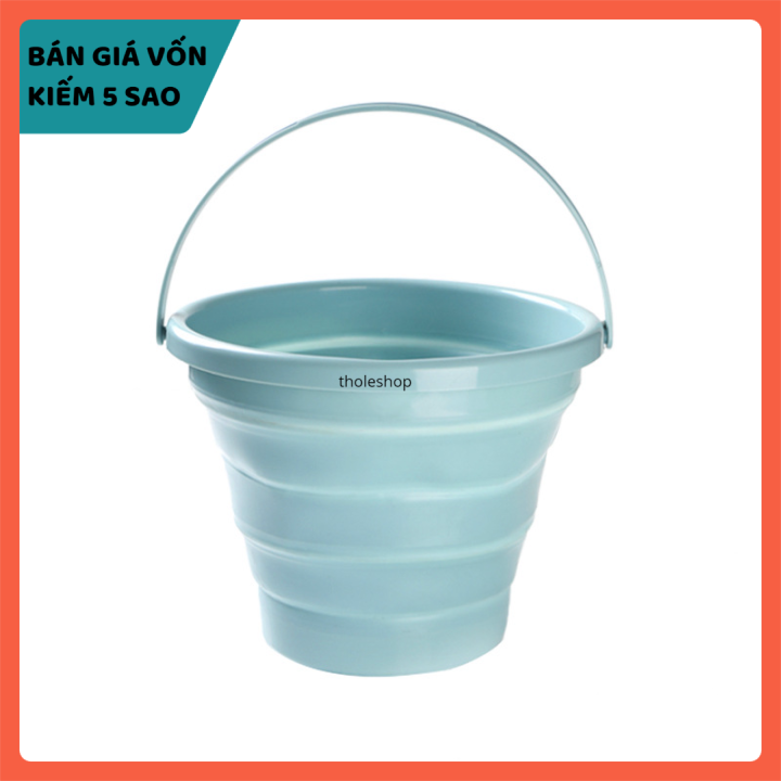 Xô nhựa gấp gọn 5L thông minh - Xô gấp gọn thông minh - Thau gấp gọn tiện lợi khi đi du lịch, dã ngoại - Xô đựng nước gấp gọn đi câu cá [GIÁ VỐN]