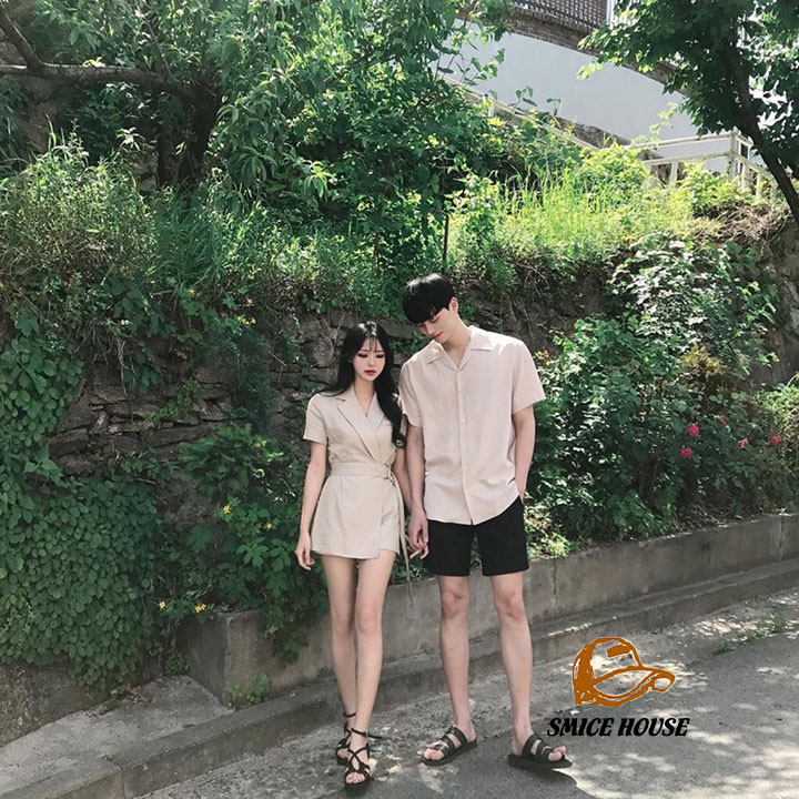 [HCM]SET ĐỒ ĐÔI THIẾT KẾ ÁO CẶP NAM NỮ ÁO SƠ MI NAM JUMP NỮ PHONG CÁCH HÀN QUỐC ĐI BIỂN