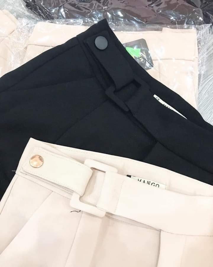 Quần baggy công sở đai vuông