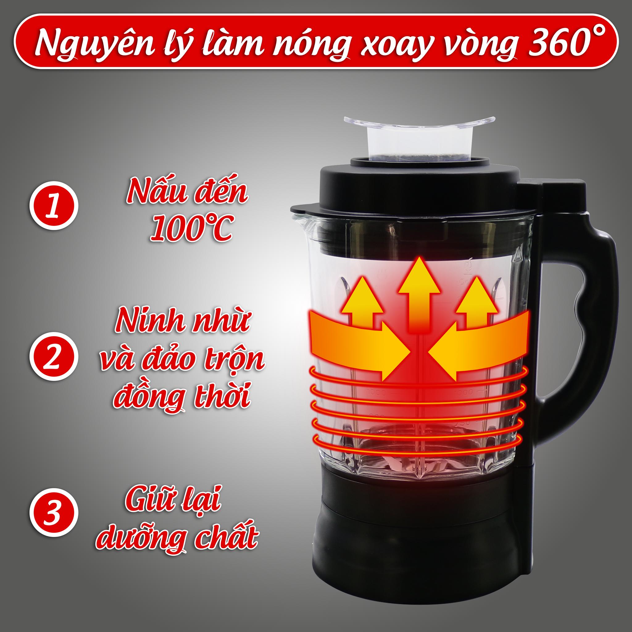 Máy xay nấu sữa hạt và trái cây Gertech